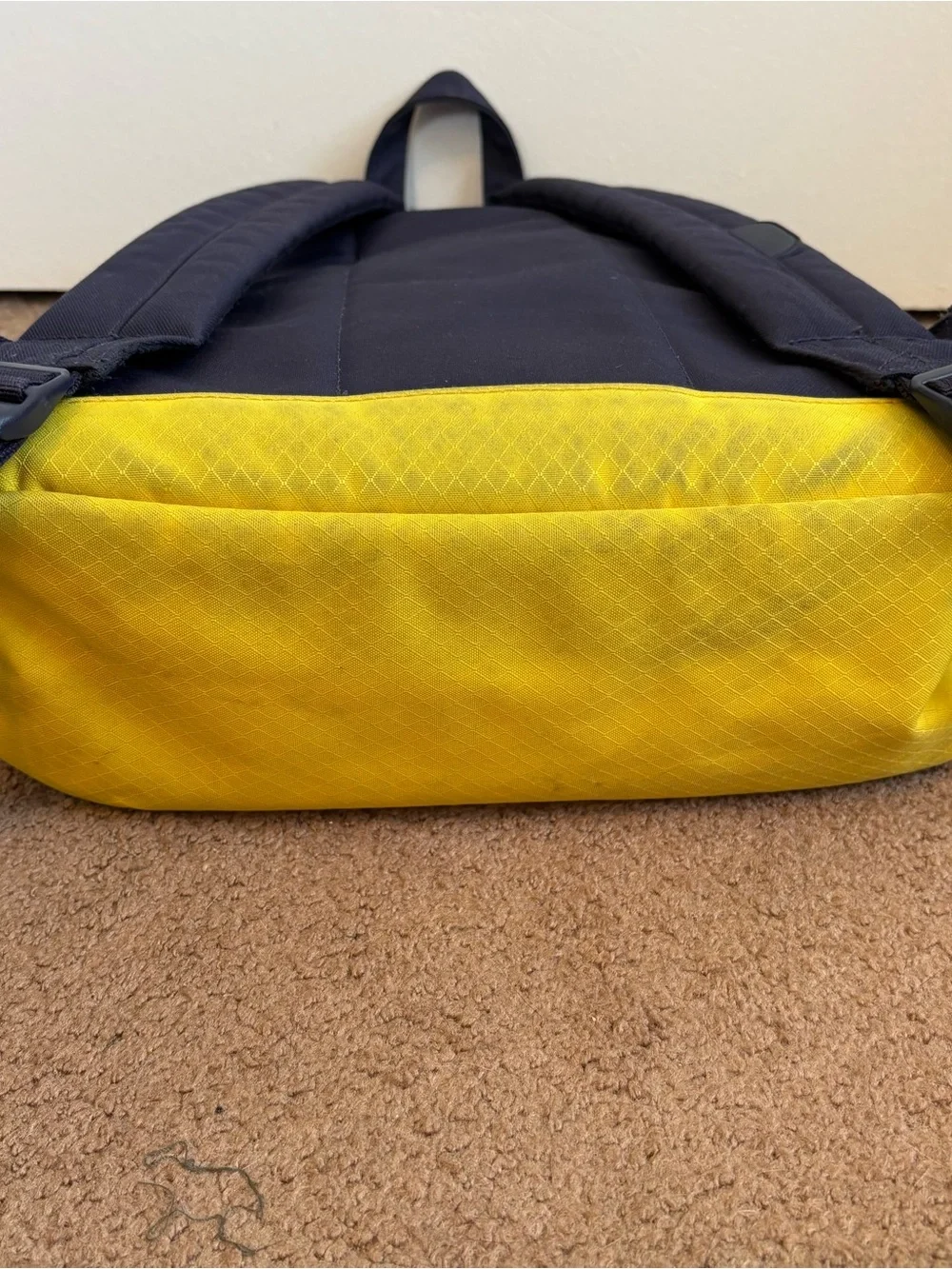Herschel Blue & Yellow Backpack Zip Closure Adjustable Straps Pockets Top Handle